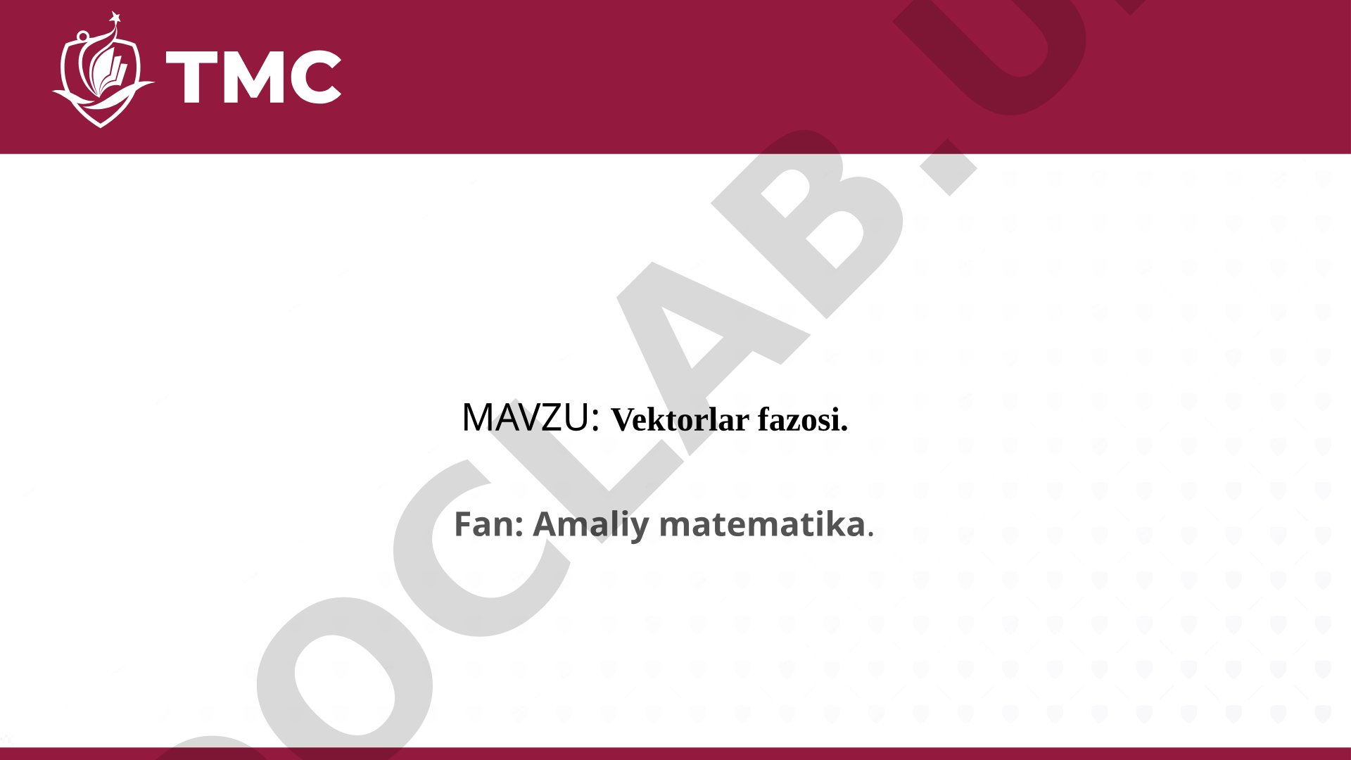 Vektorlar fazosi taqdimoti