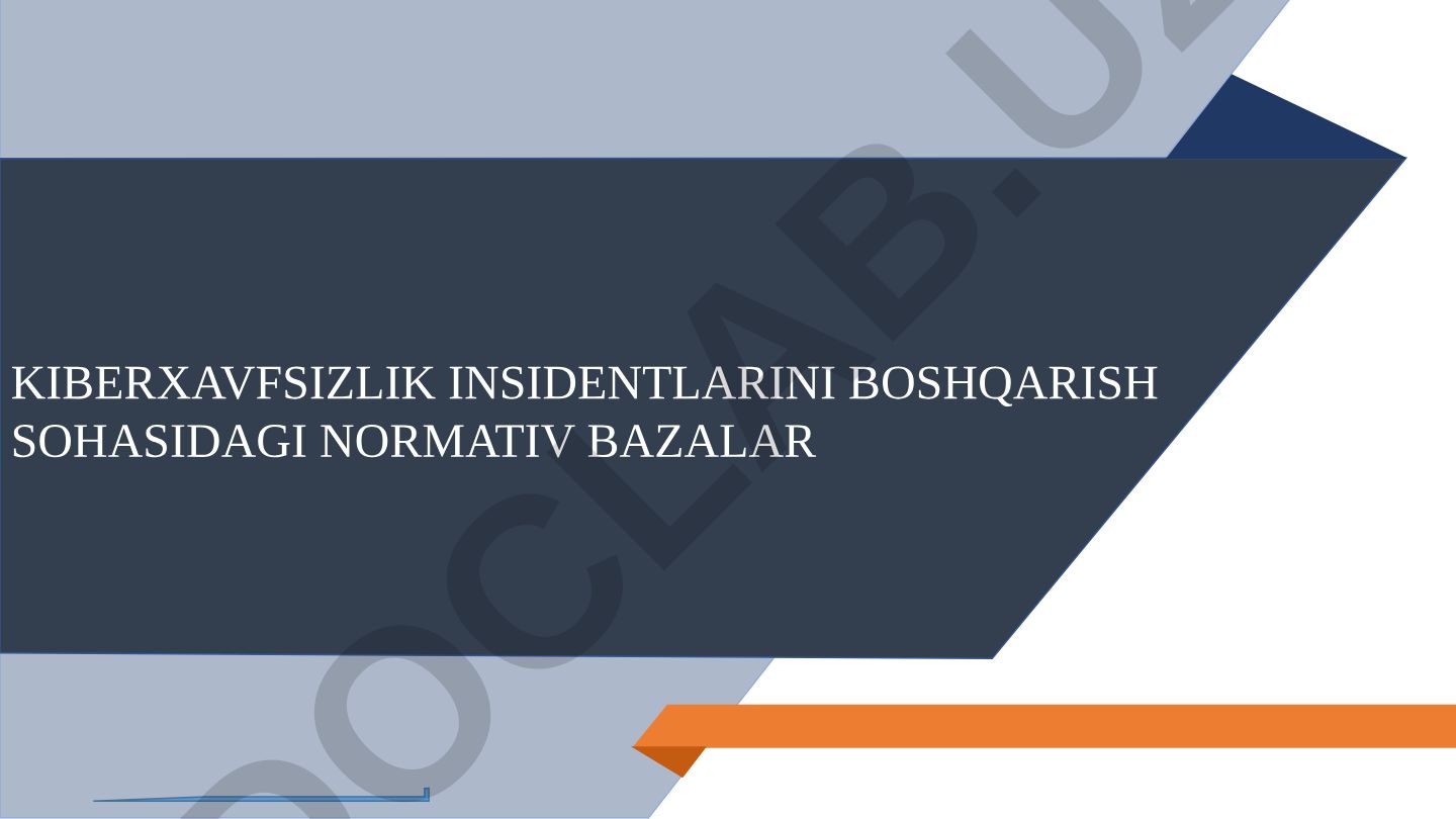 Kiberxavfsizlik insidentlarini boshqarish sohasidagi normativ bazalar