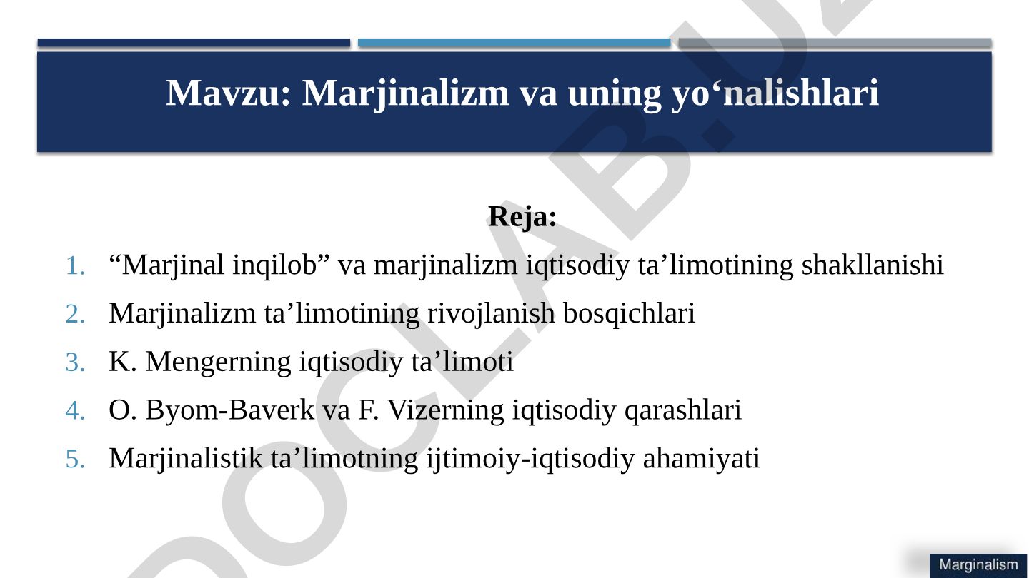 Marjinalizm va uning yo‘nalishlari