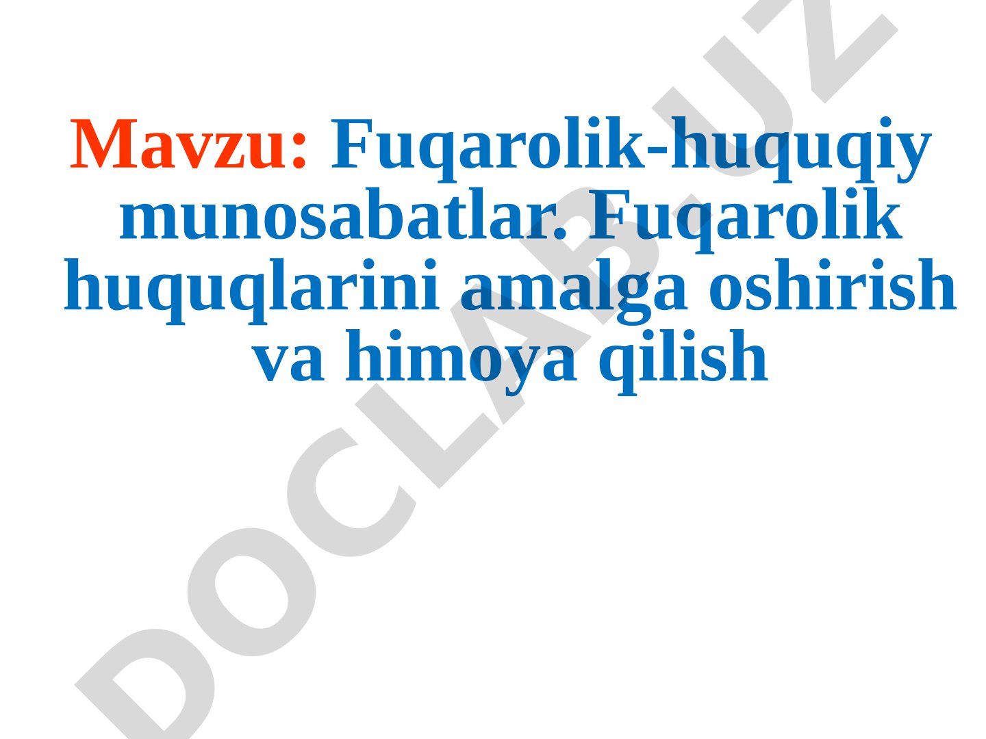 Fuqarolik huquqi taqdimoti