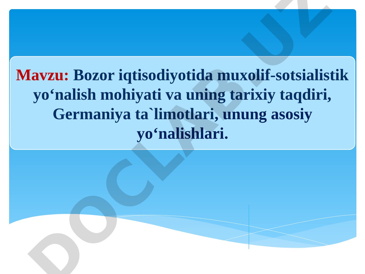 Iqtisodiy ta'limotlar taqdimoti