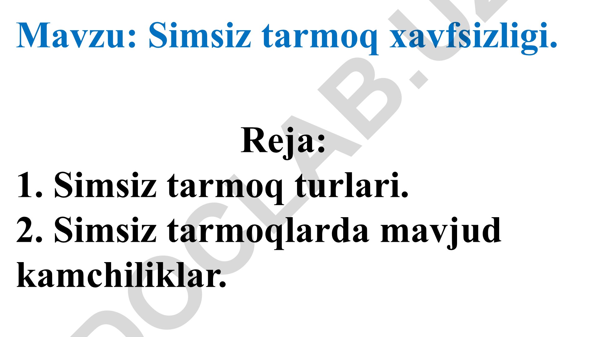 Simsiz tarmoq xavfsizligi