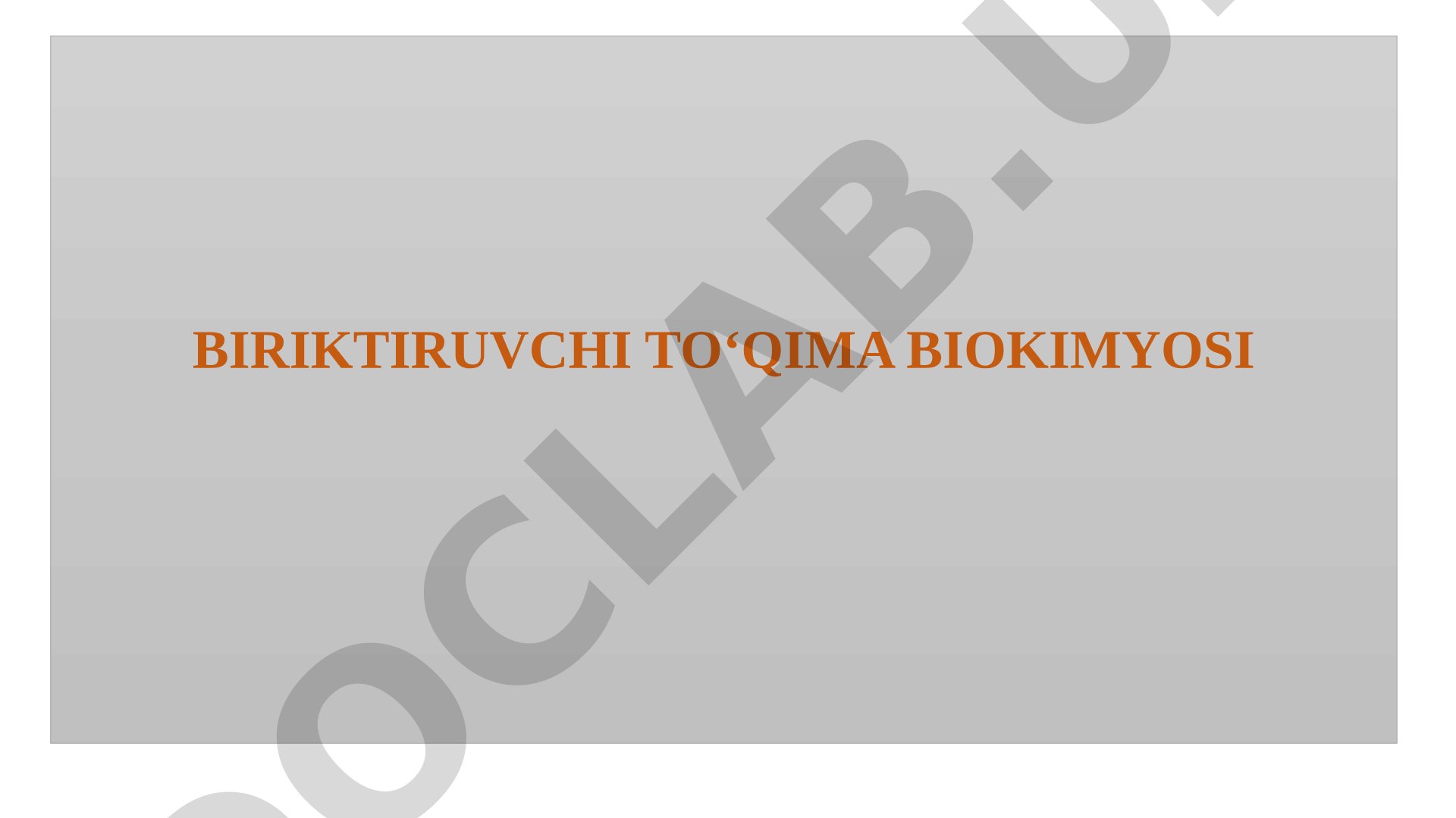 Biriktiruvchi to'qima biokimyosi