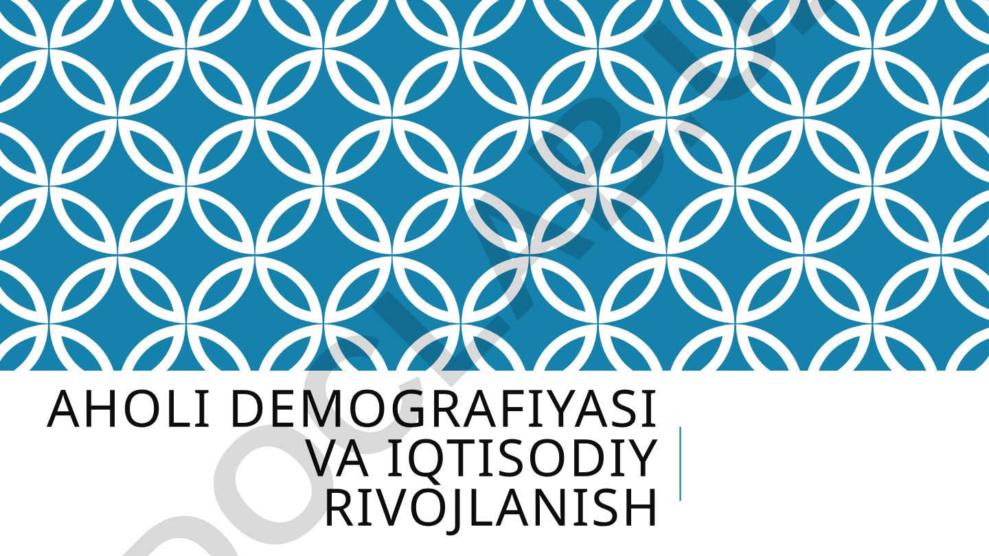 Aholi demografiyasi va iqtisodiy rivojlanish