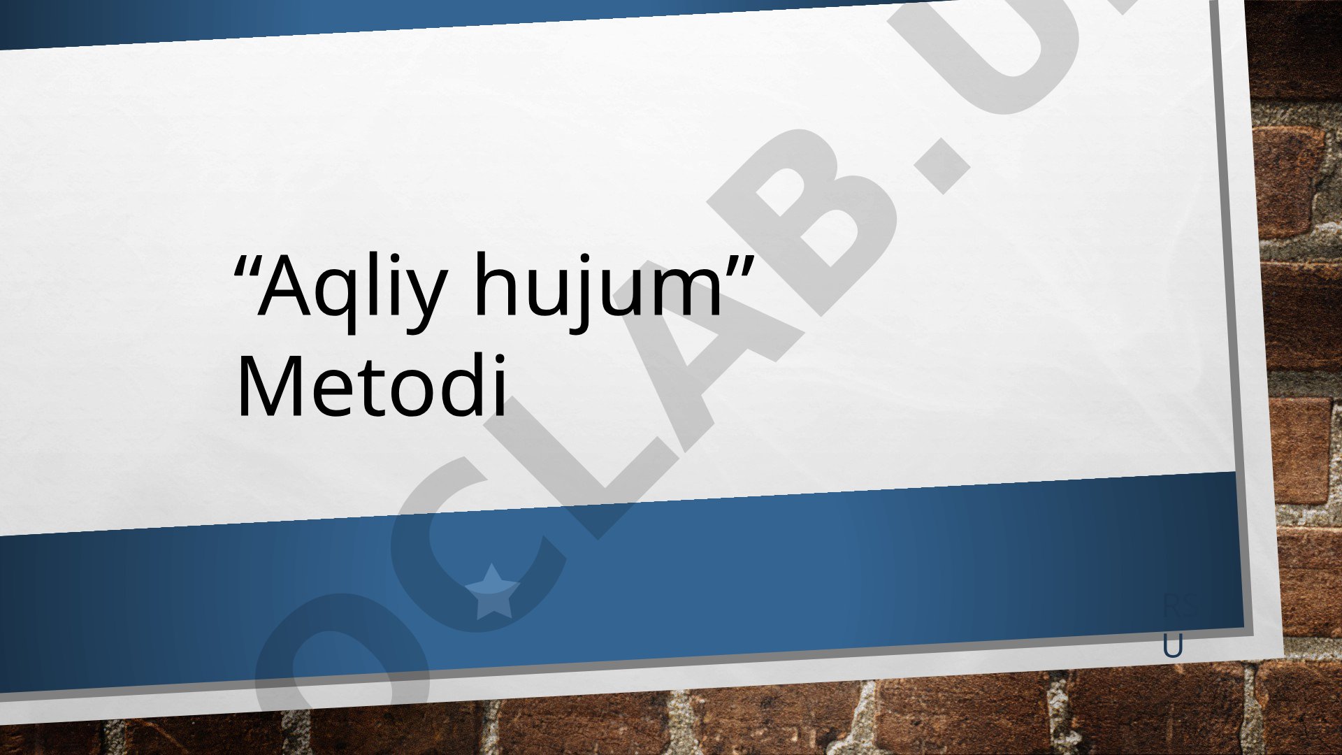 Aqliy hujum metodi taqdimoti
