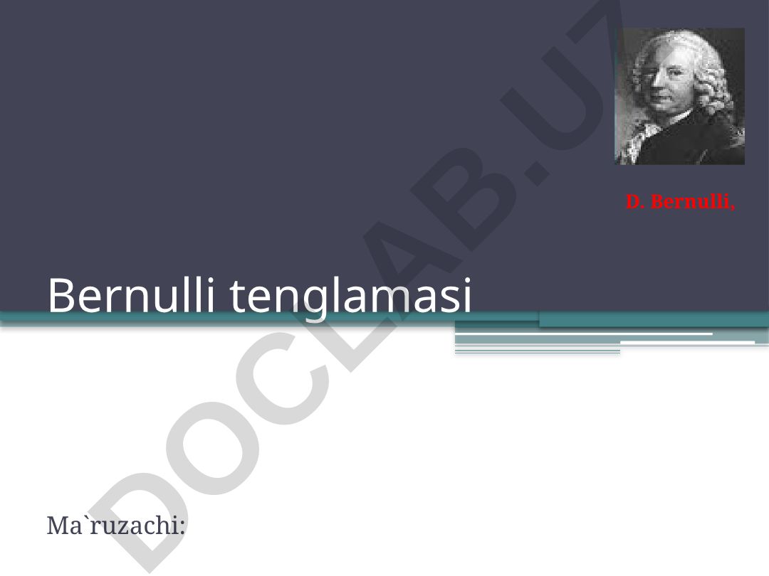 Bernulli tenglamasi