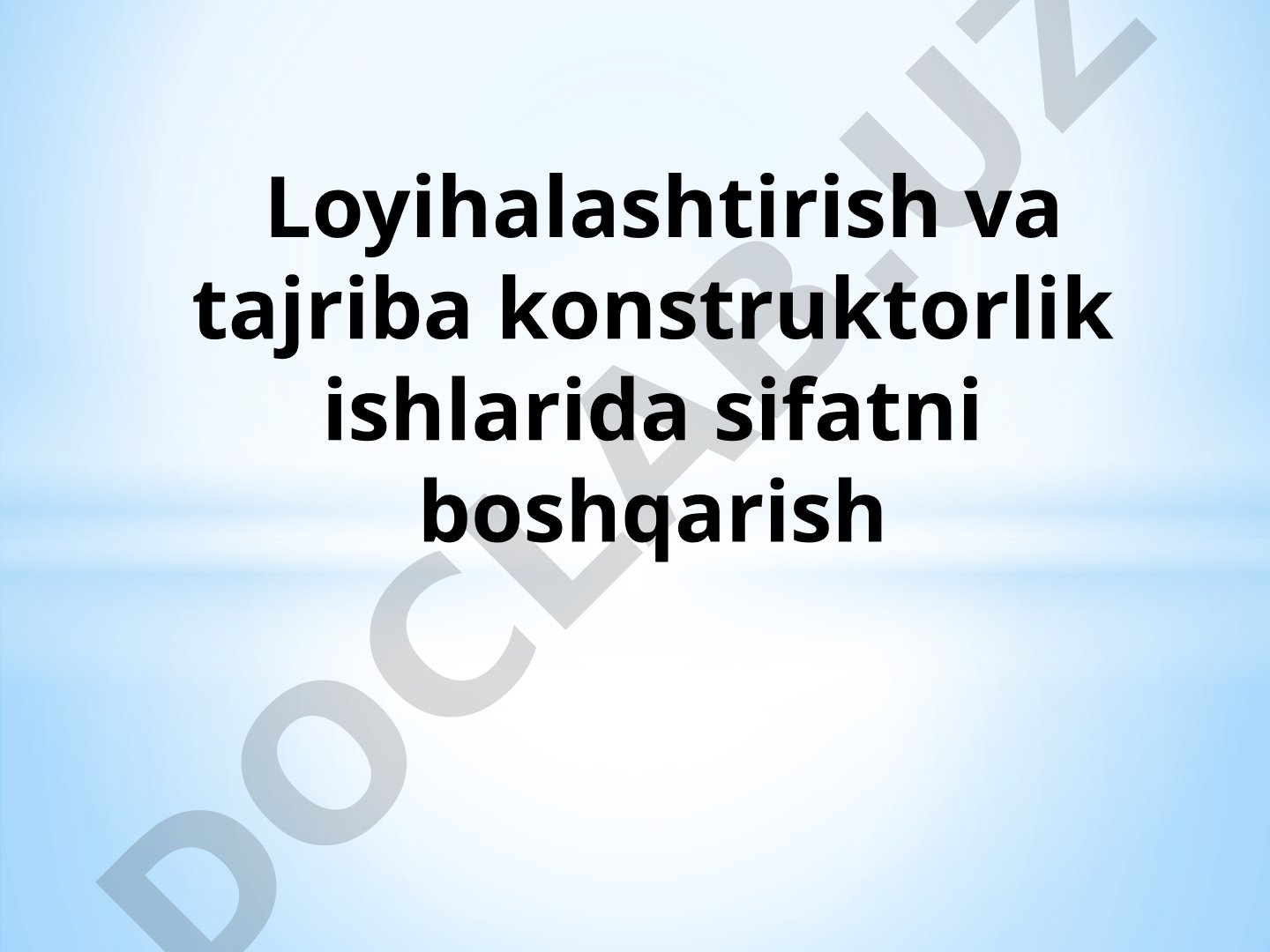 Sifatni boshqarish taqdimoti