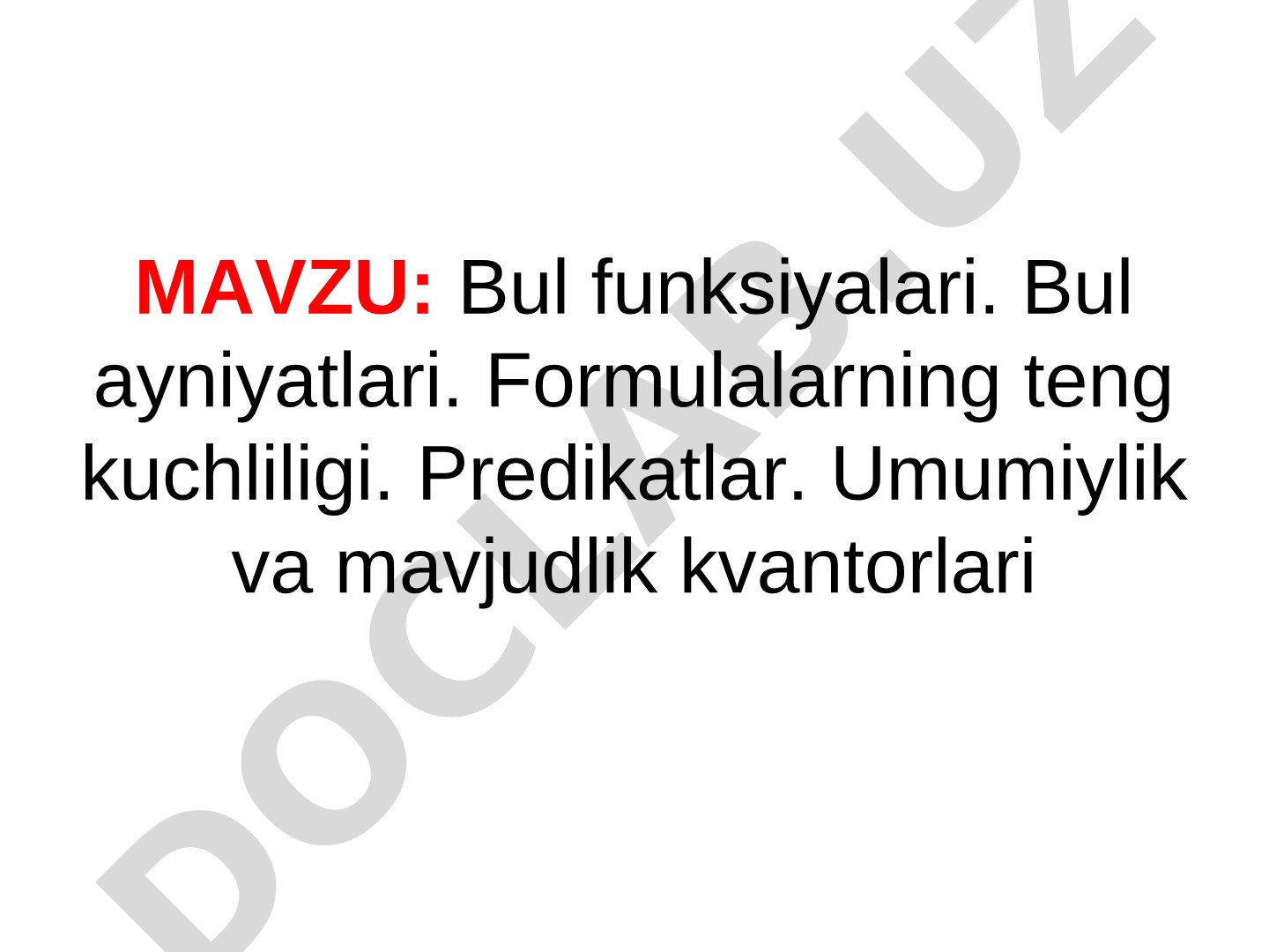 Mantiq algebrasi taqdimoti