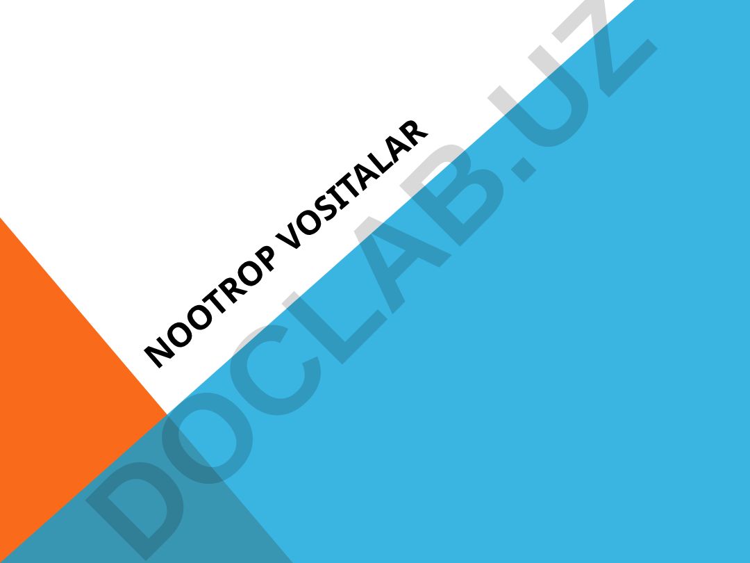 Nootrop vositalar va GAMKning farmakologik ta'siri