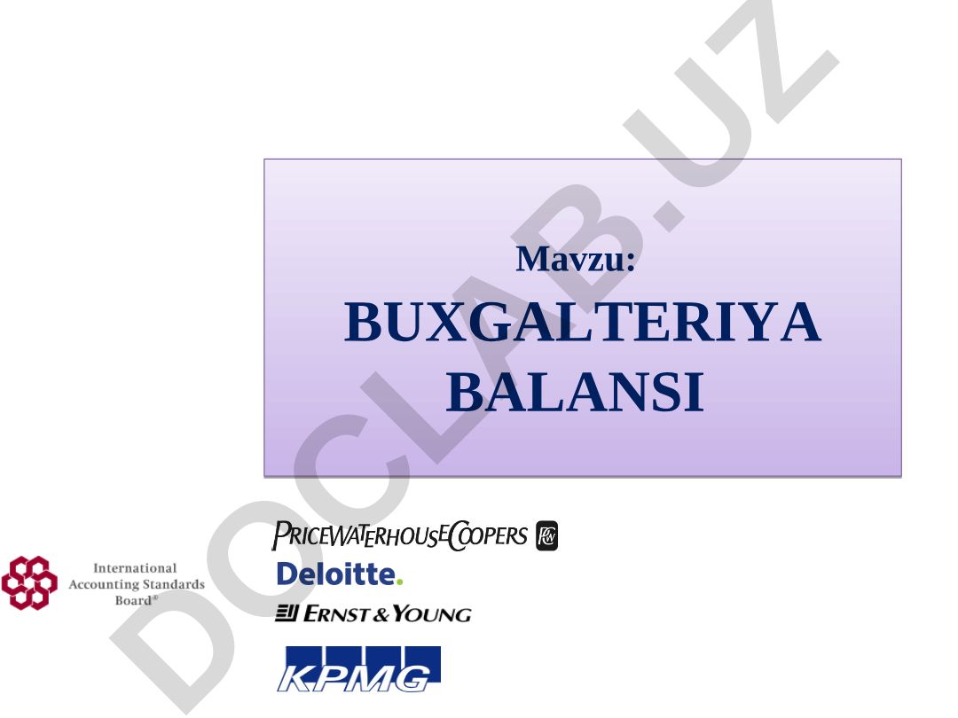BUXGALTERIYA BALANSI