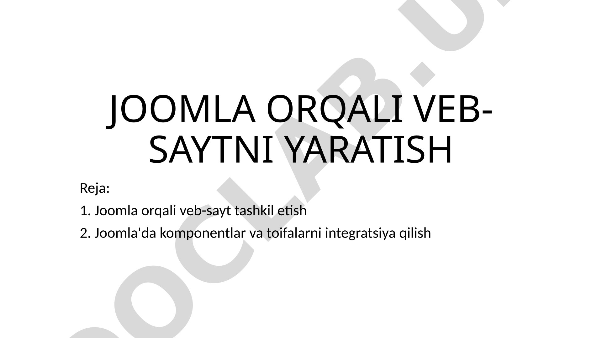 Joomla veb-sayt yaratish taqdimoti