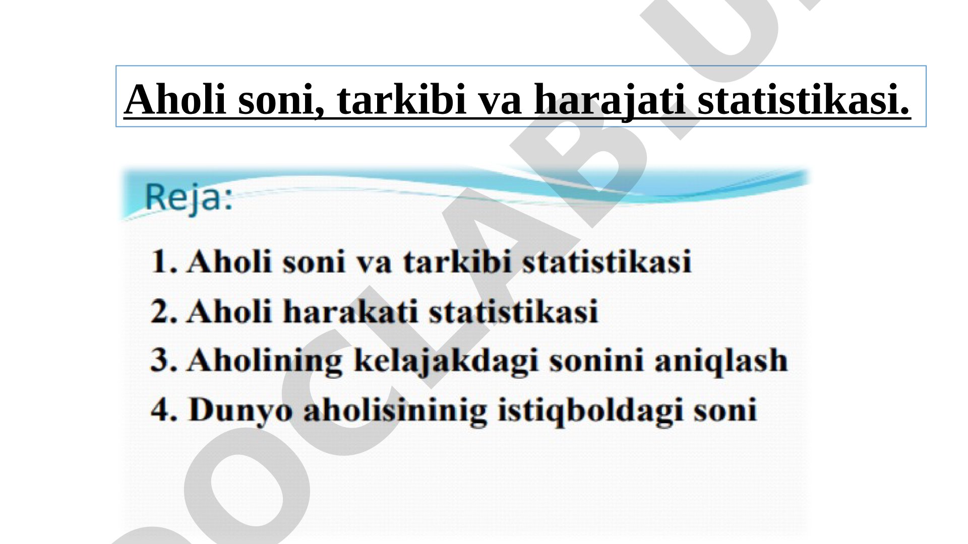 Aholi soni, tarkibi va harajati statistikasi