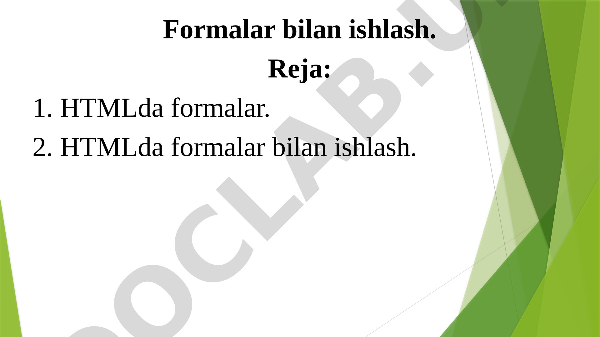 HTML formalar taqdimoti