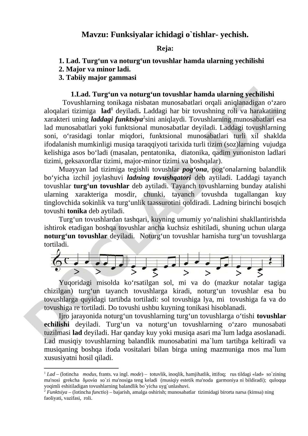Funksiyalar ichidagi o'tishlar - yechish