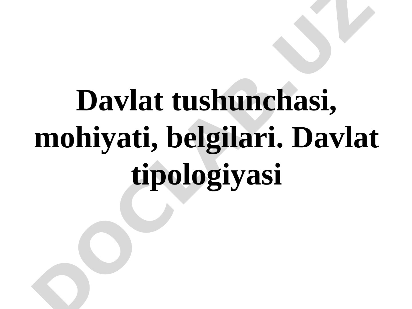 Davlat tushunchasi taqdimoti