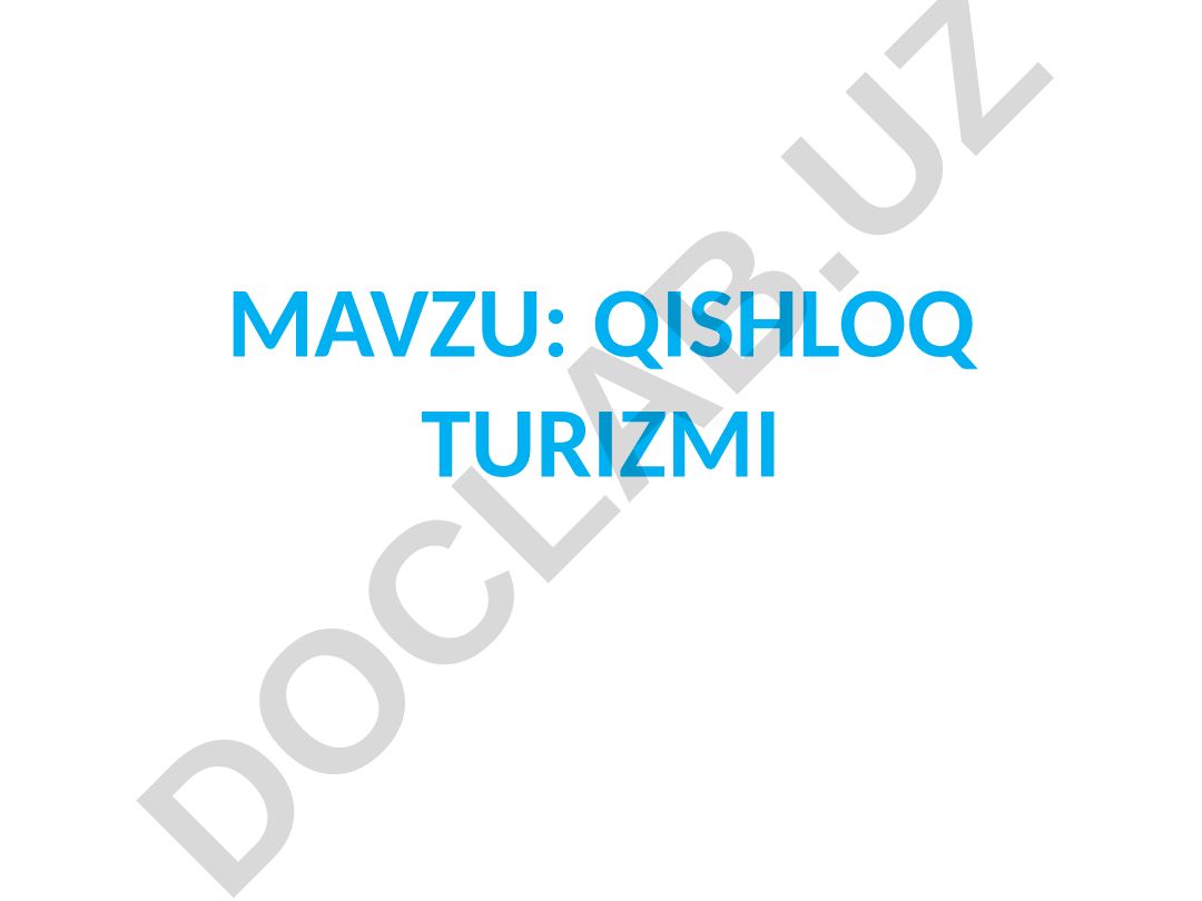 Qishloq turizmi: tushuncha, tarixi va G'arbiy Yevropa modellari