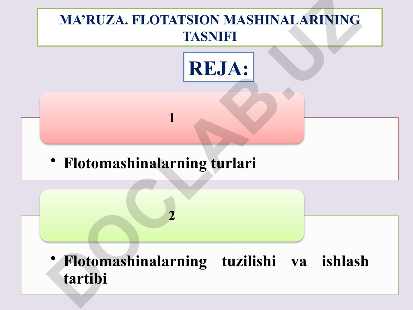 Flotatsion mashinalarning tasnifi va tuzilishi