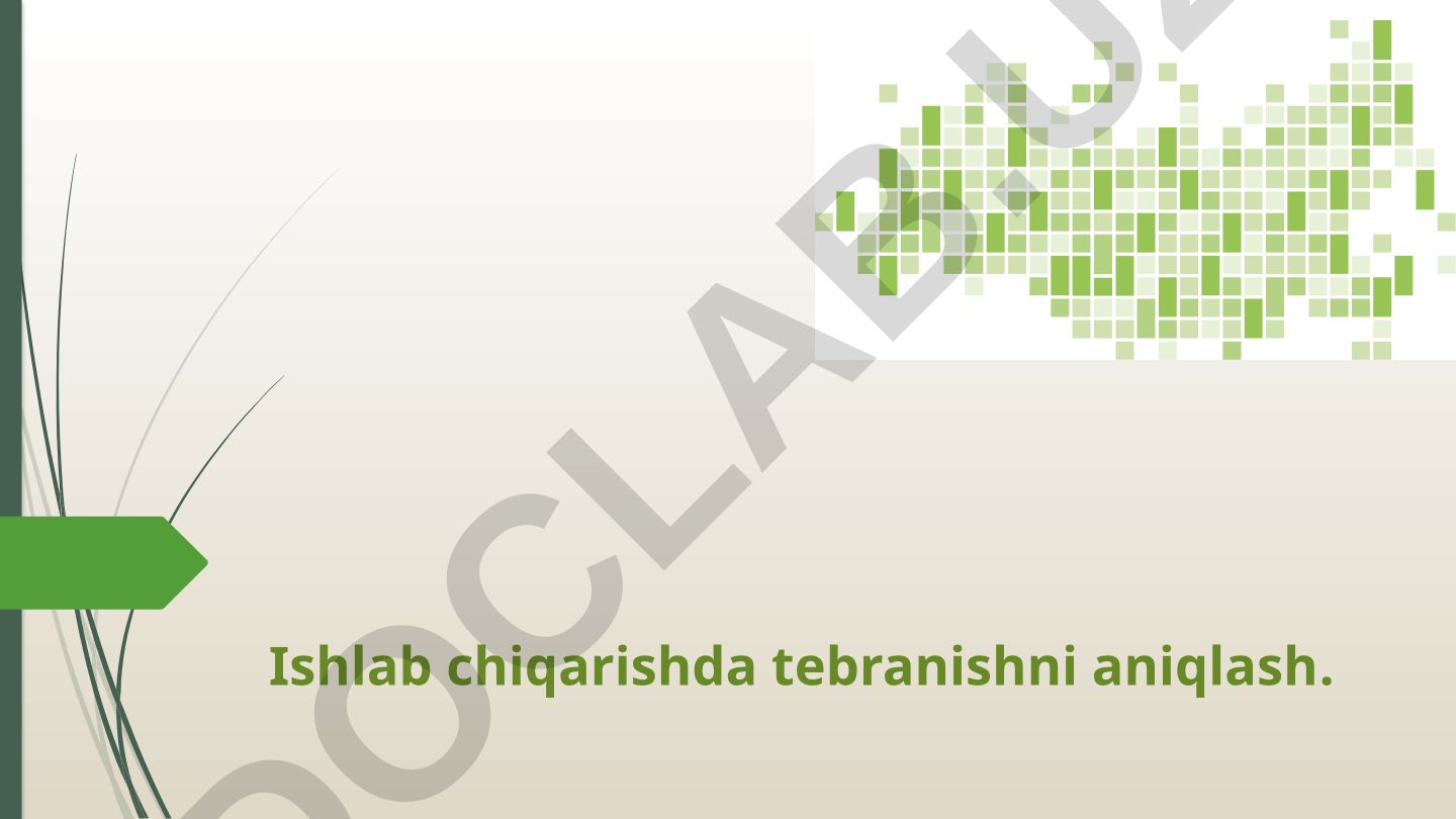 Ishlab chiqarishda tebranishni aniqlash va klassifikatsiyalash