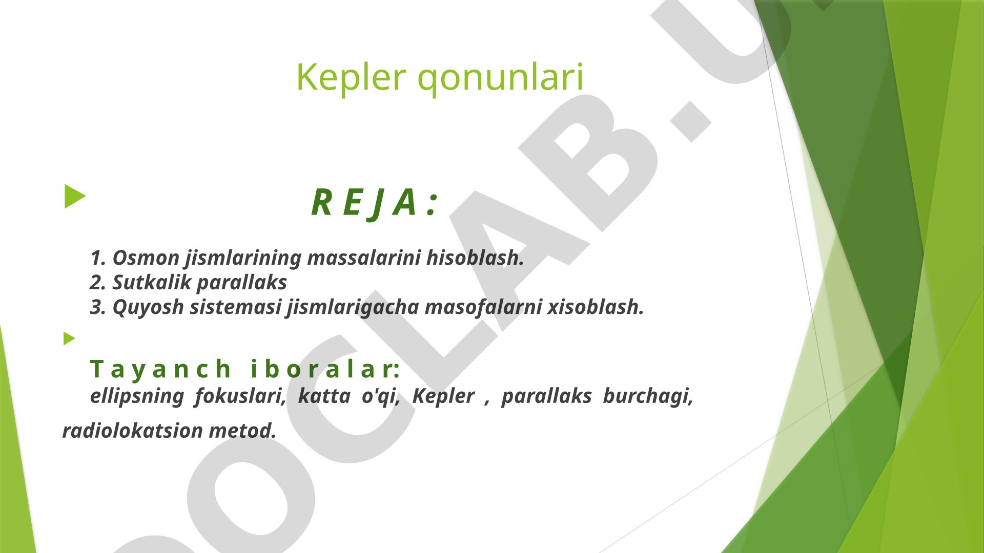 Kepler qonunlari