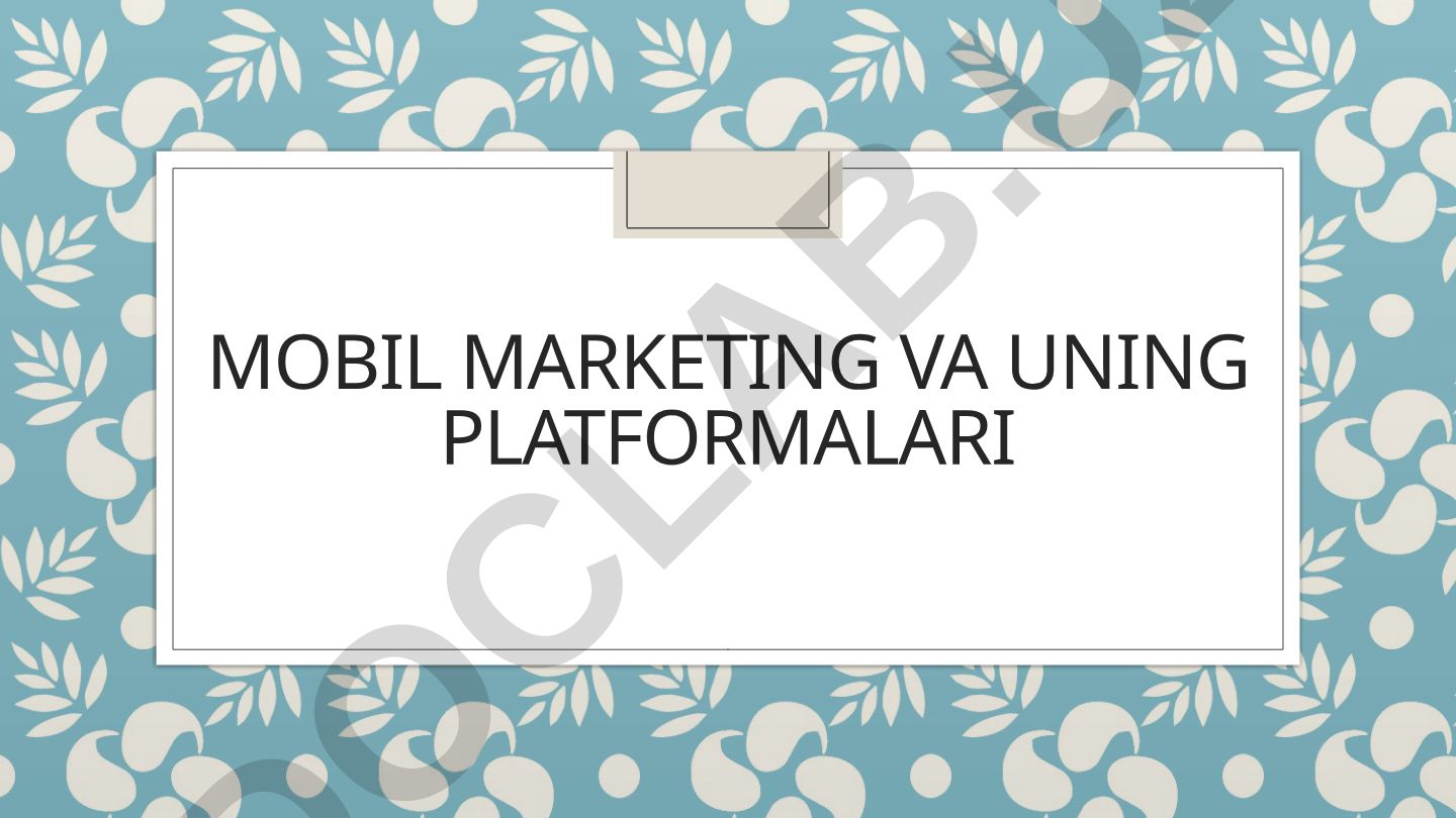 Mobil marketing va uning platformalari