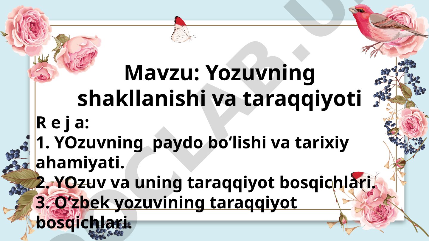 Yozuv taraqqiyoti taqdimoti