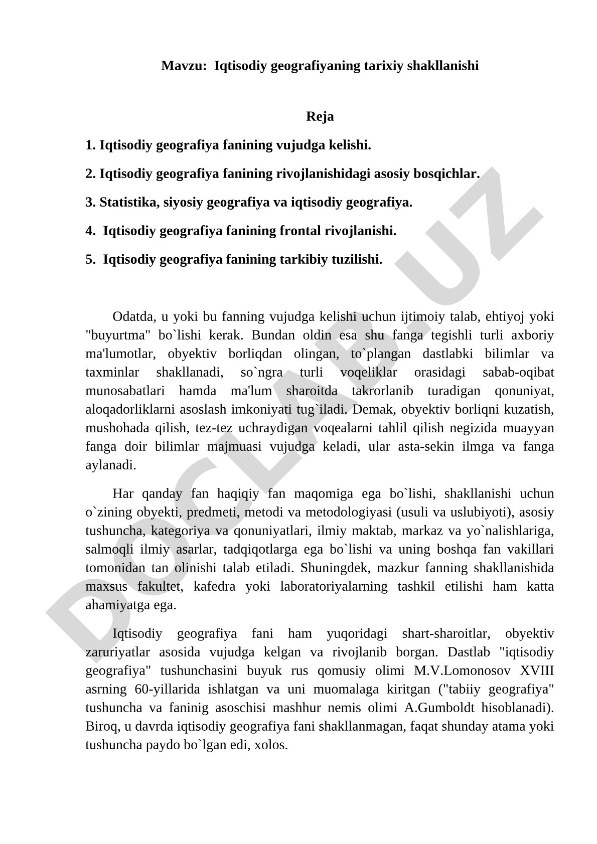 Iqtisodiy geografiya kurs ishi
