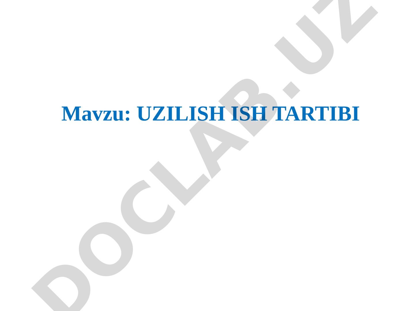 Uzilish ish tartibi