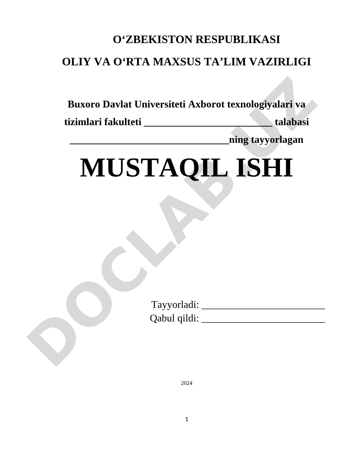 Web serverlarni boshqarish mustaqil ishi