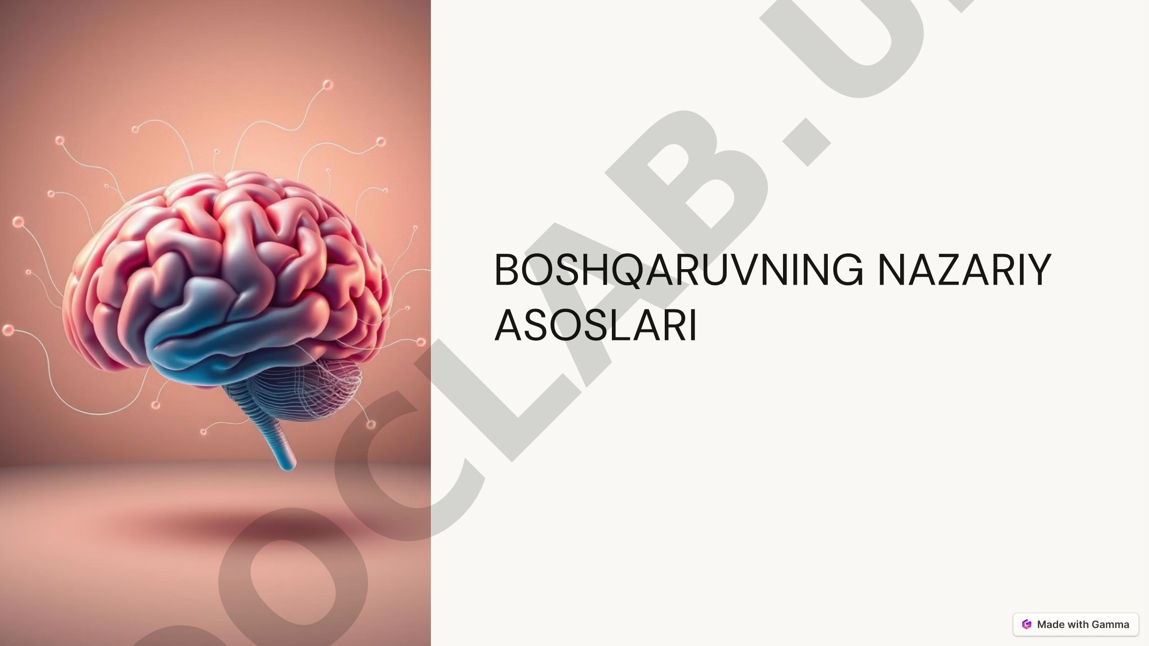 Boshqaruvning nazariy asoslari