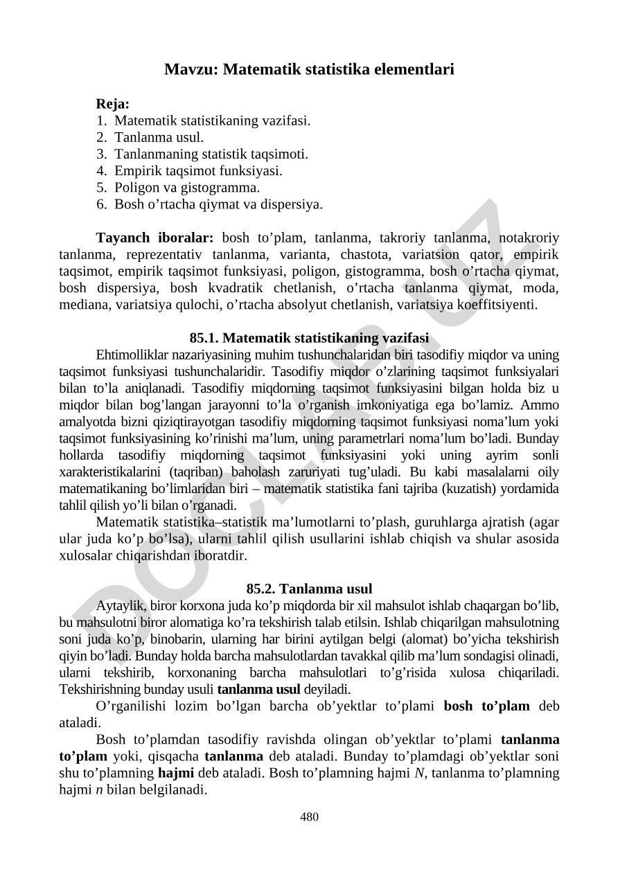 Matematik statistika elementlari