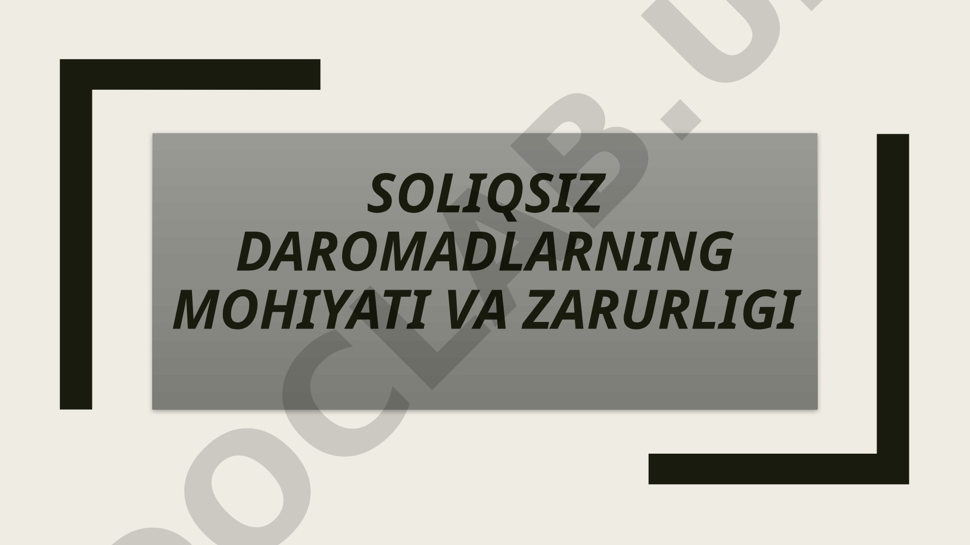 Soliqlarning budjet daromadlari taqdimoti