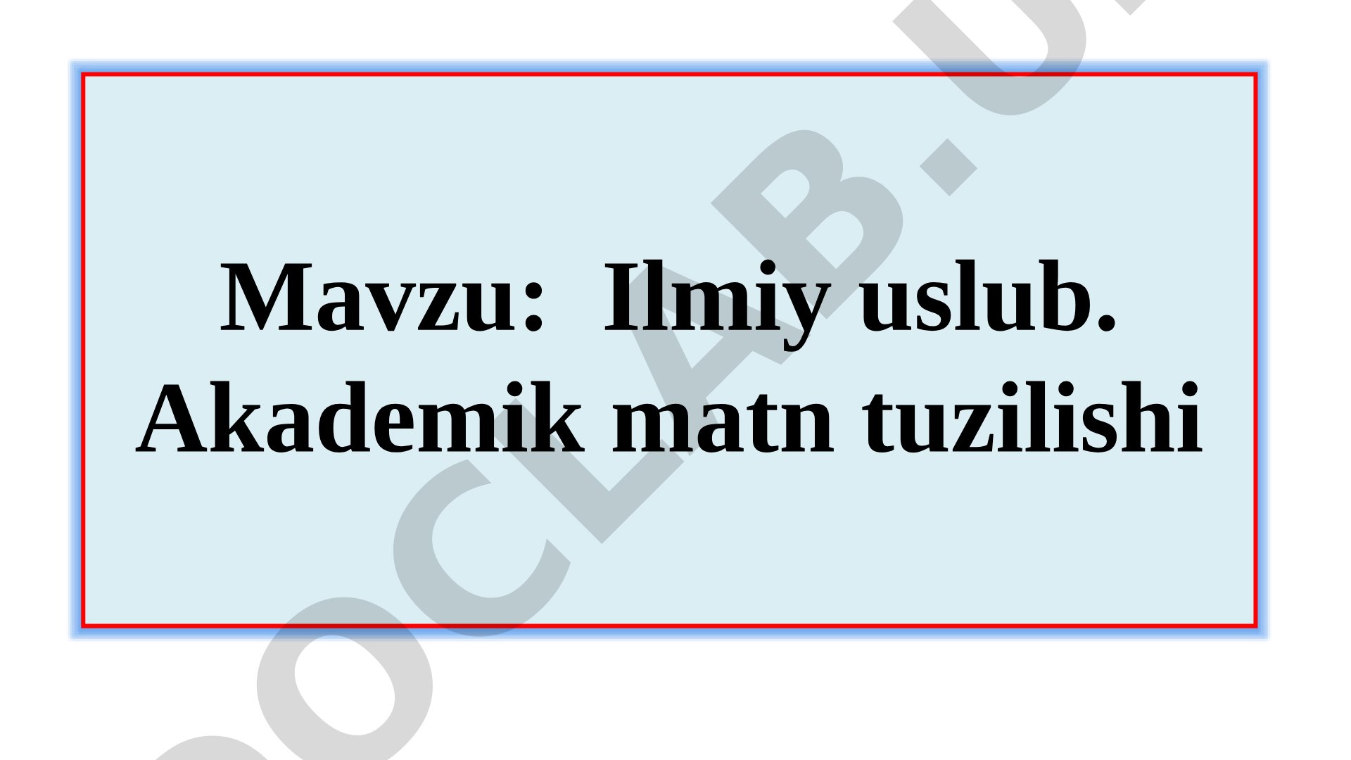 Ilmiy uslub taqdimoti