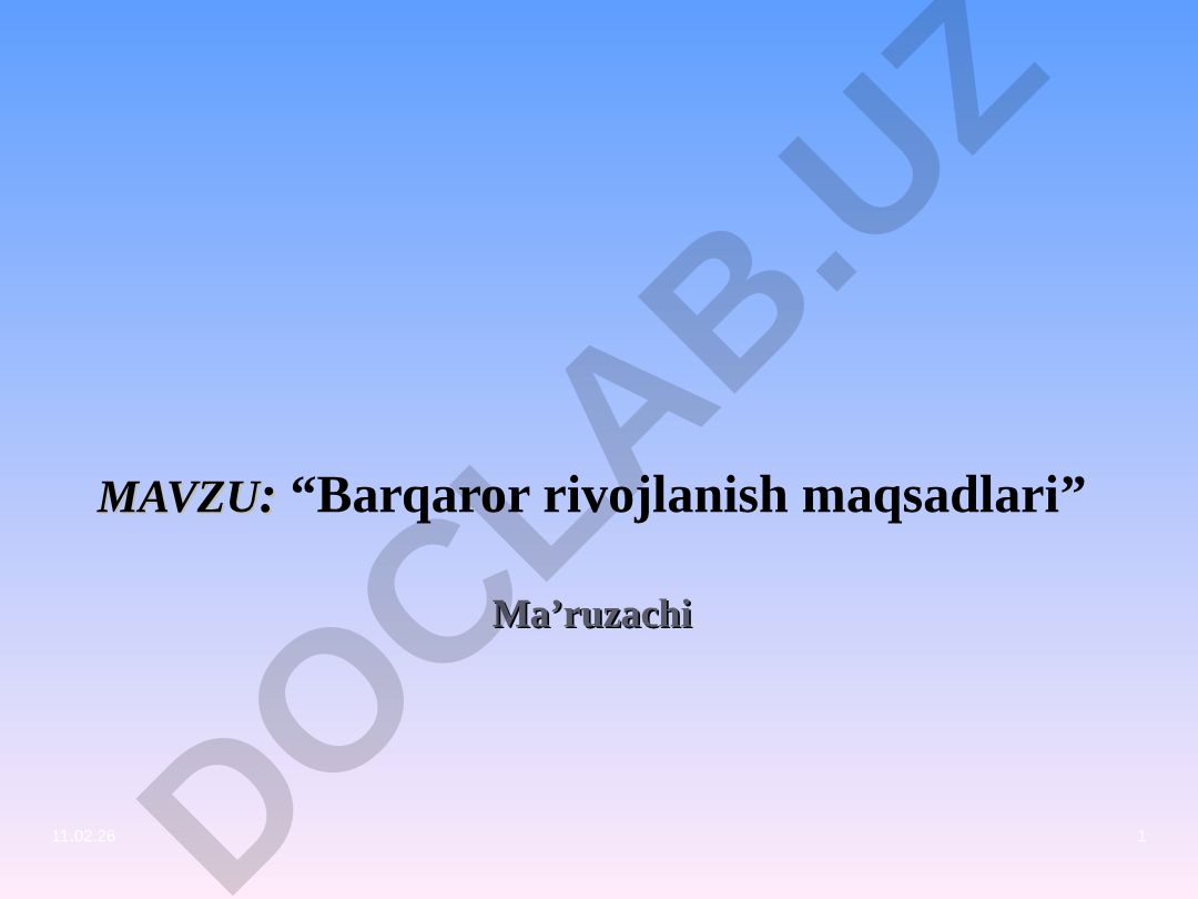 Barqaror rivojlanish maqsadlari