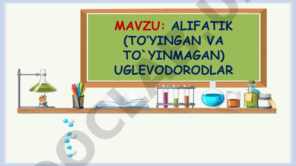 Alifatik (to‘yingan va to‘yinmagan) uglevodorodlar