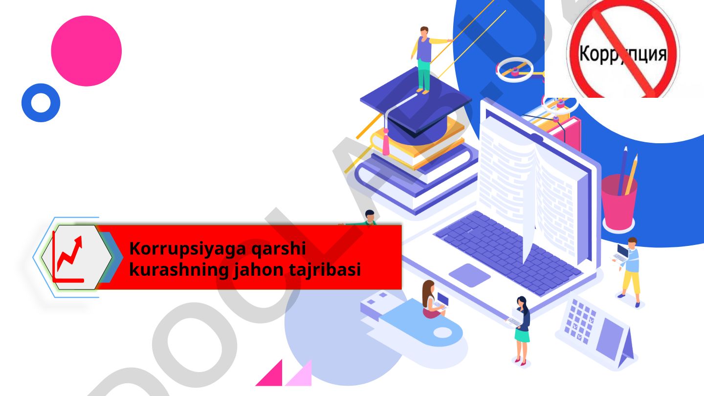 Korrupsiyaga qarshi kurashning jahon tajribasi