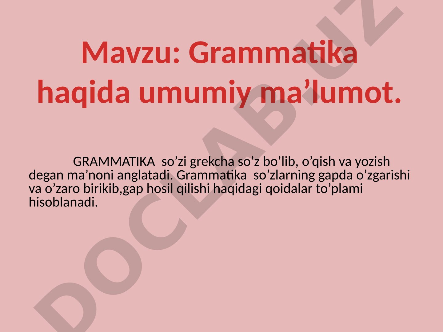 Grammatika haqida taqdimot