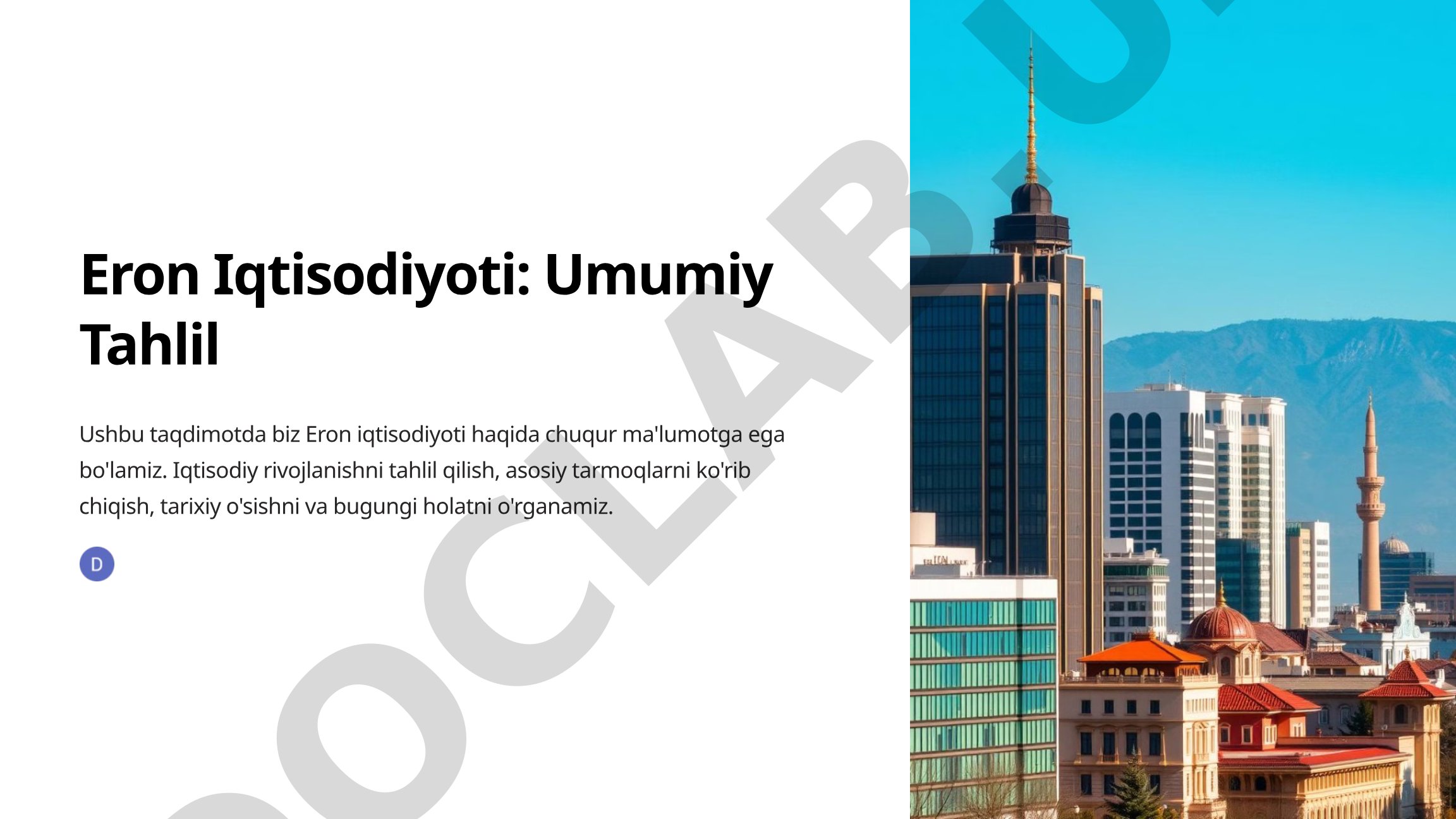 Eron iqtisodiyoti taqdimoti