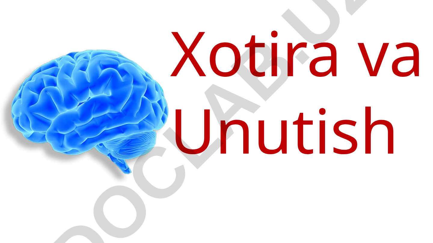 Xotira va unutish jarayonlari