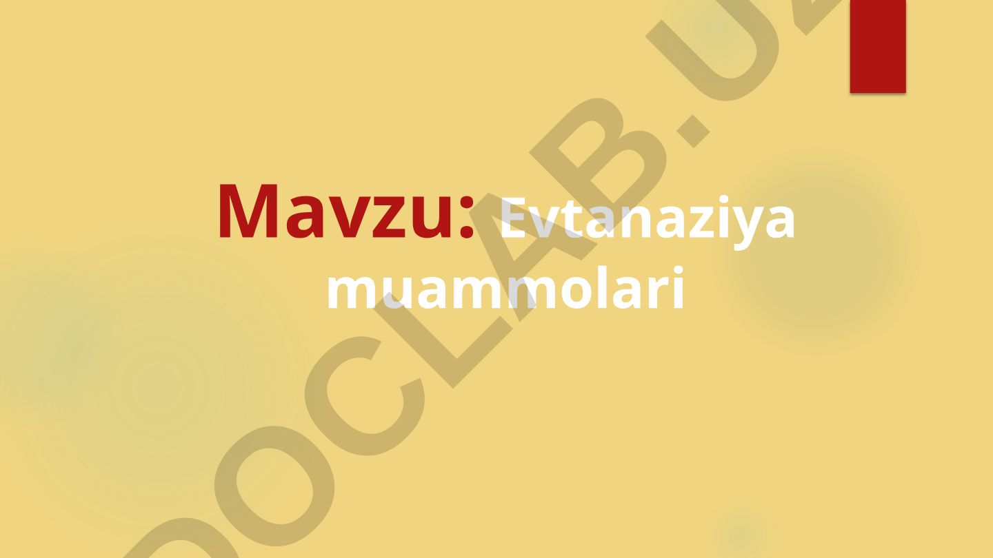 Evtanaziya muammolari