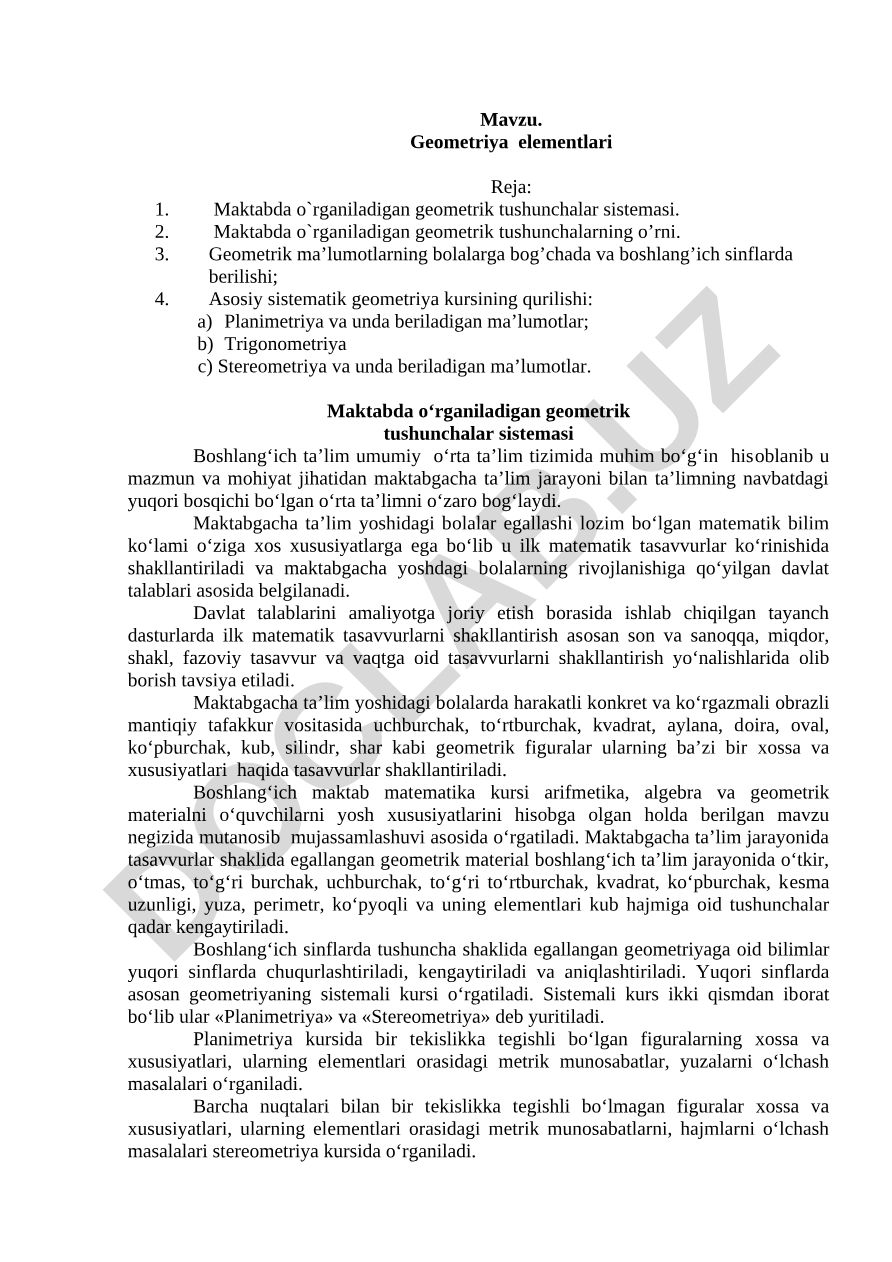 Geometriya elementlari