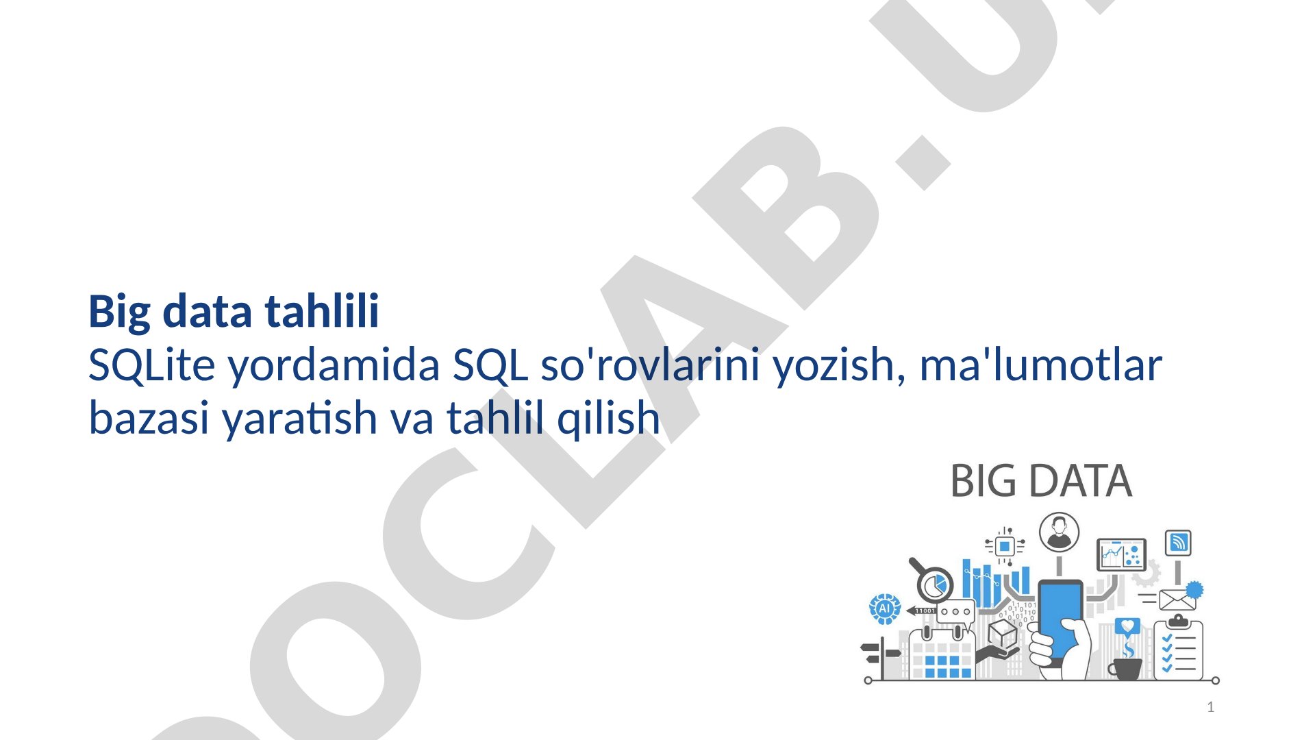 SQLite bilan ma'lumotlar bazasi taqdimoti