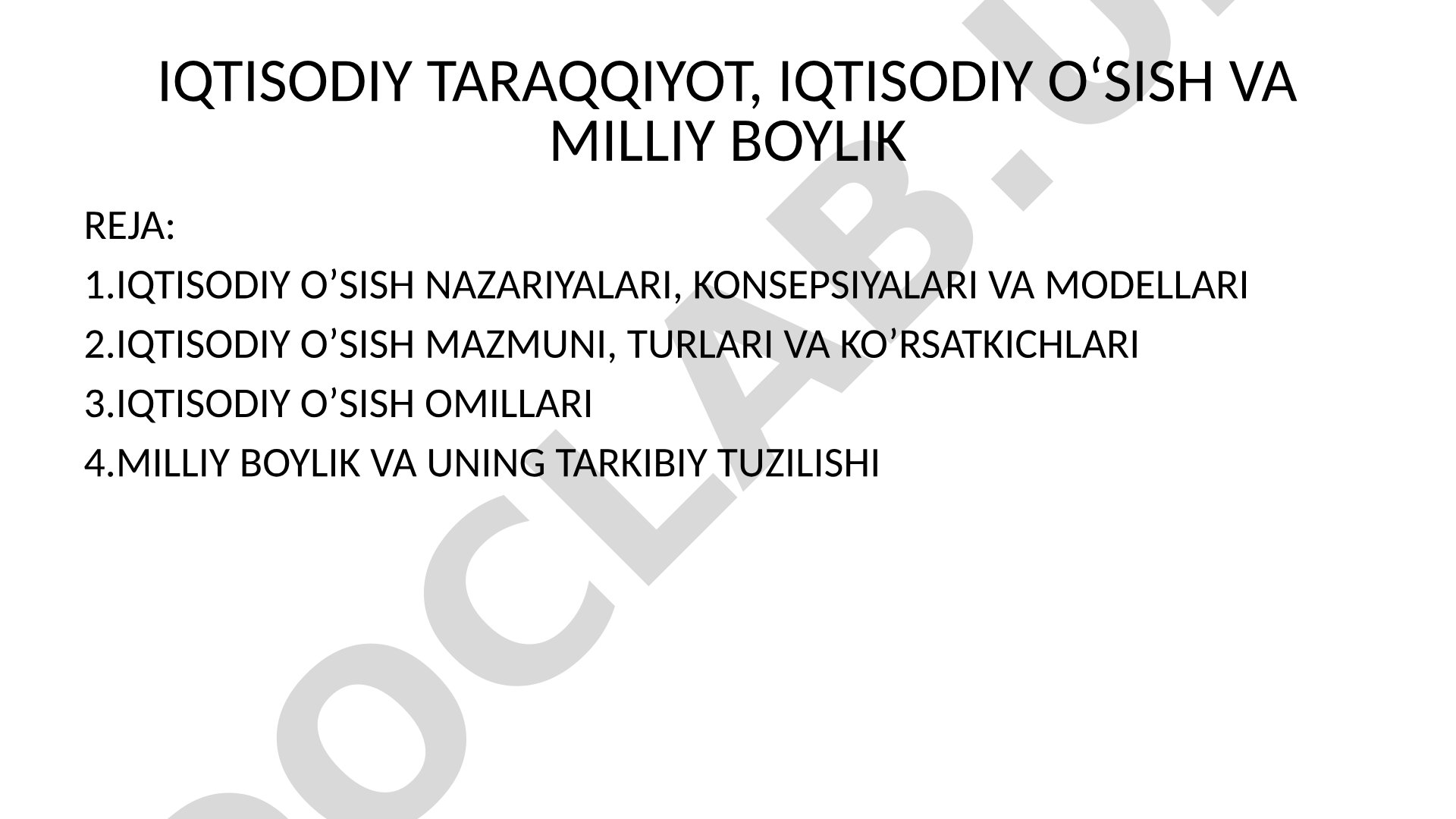 Iqtisodiy o'sish taqdimoti