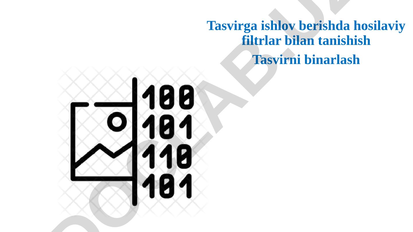 Tasvirni binarlashtirish va tasvir chegaralash