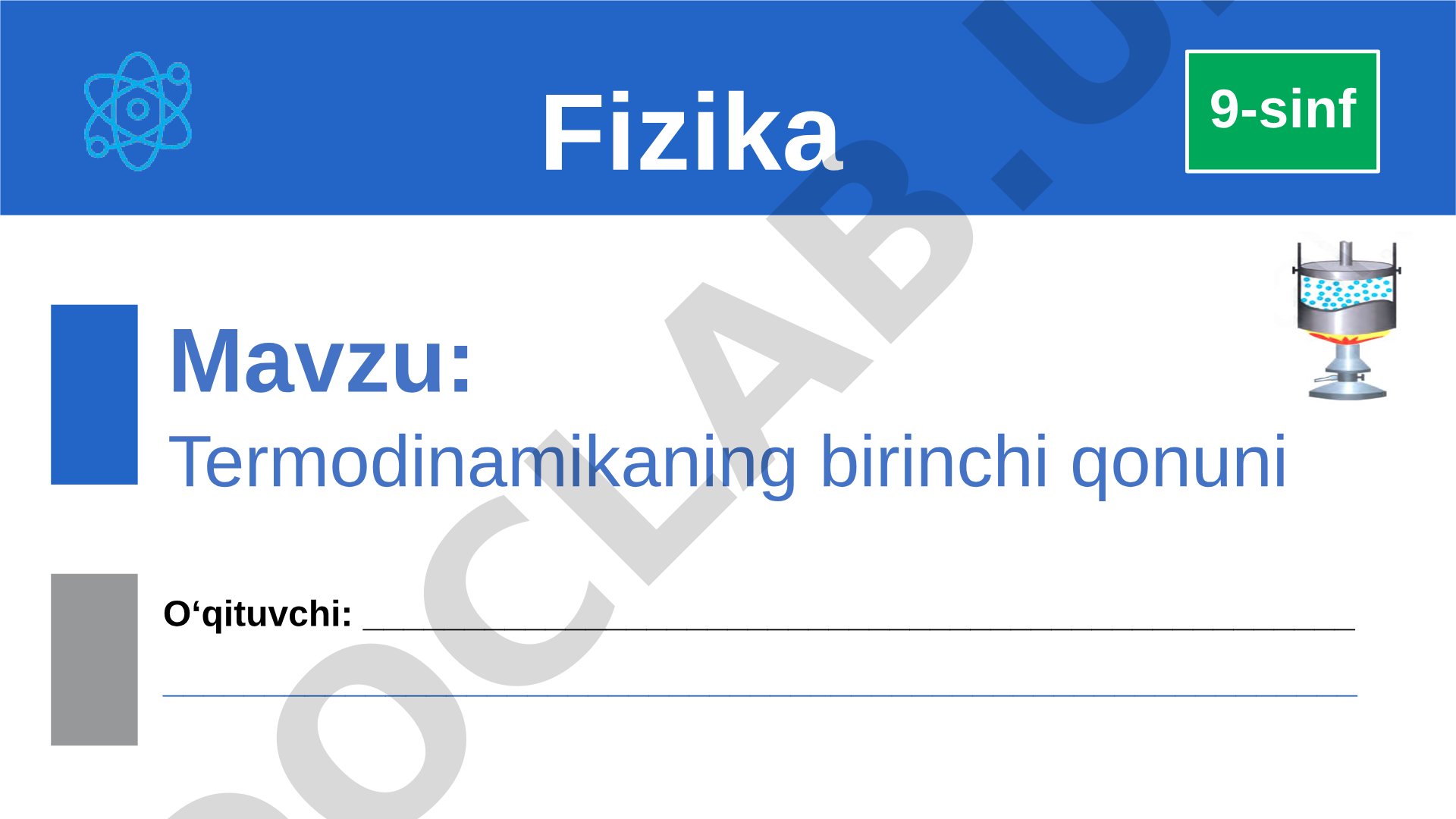 Termodinamikaning birinchi qonuni