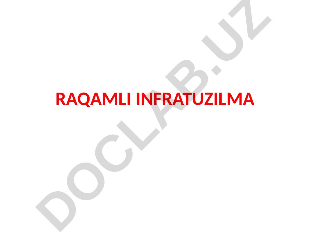 Raqamli infratuzilma tushunchasi va yangi infratuzilma texnologiyalari