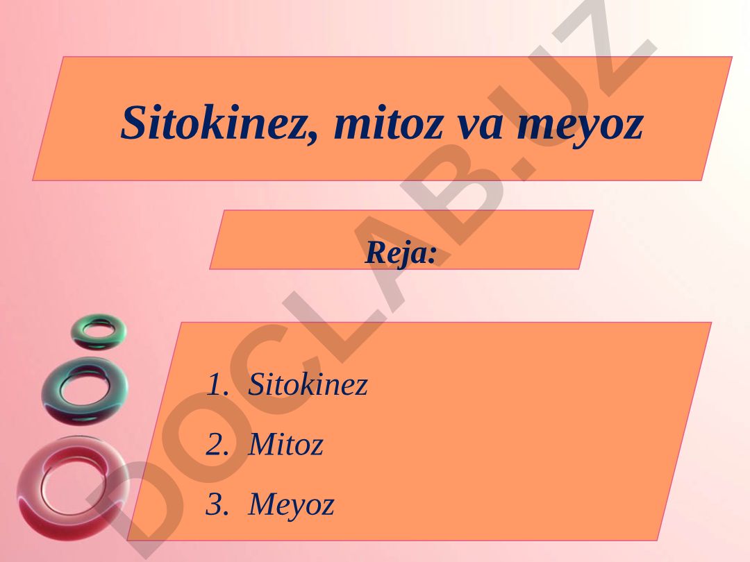 Sitokinez, mitoz va meyoz jarayonlari