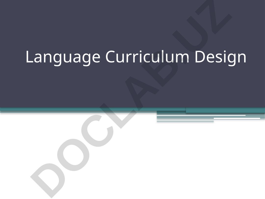 Language Curriculum Design Introduction
