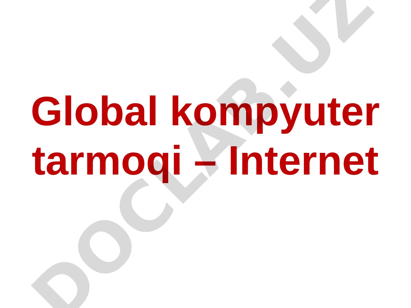 Internet tarmoqlari taqdimoti