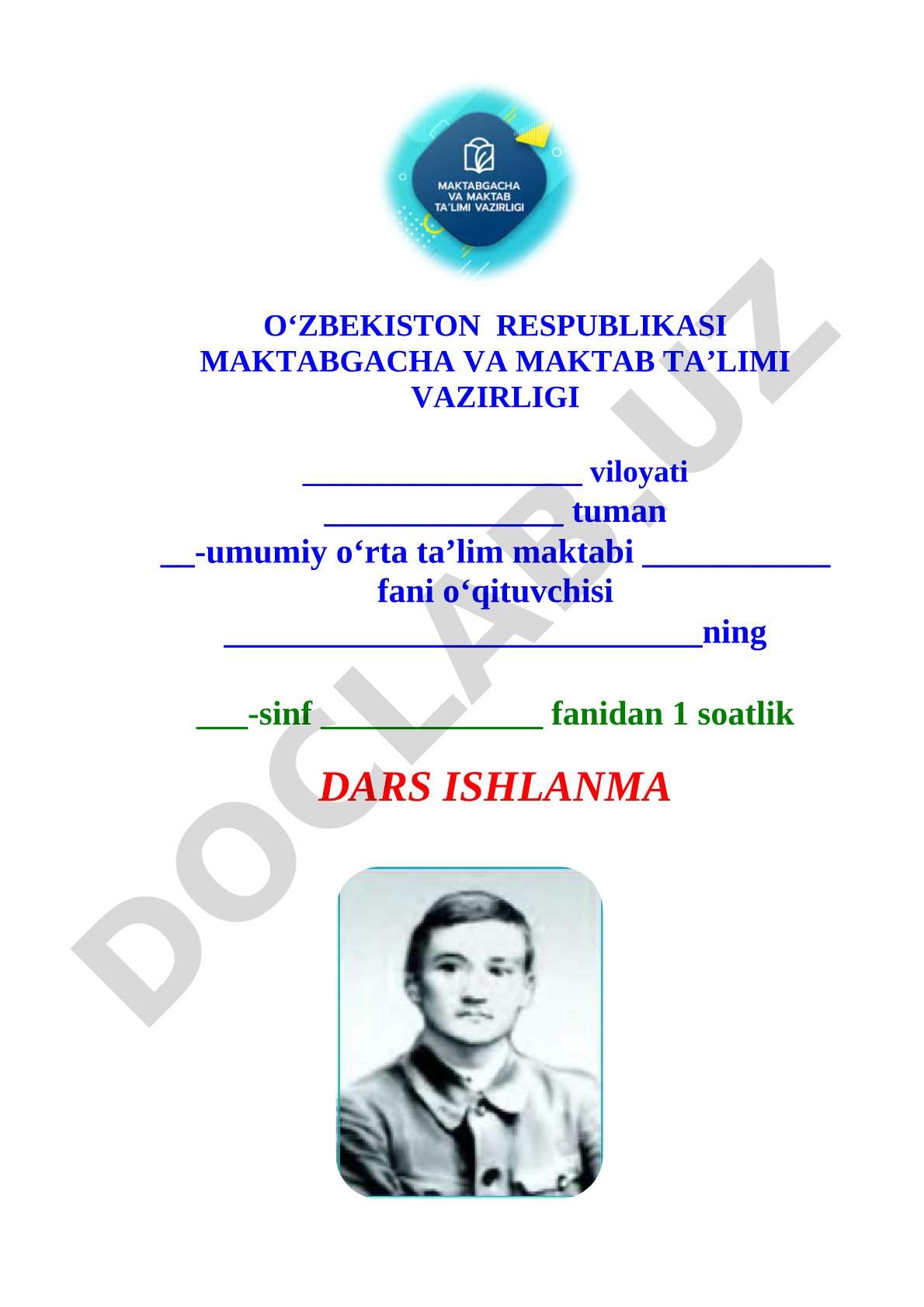 Adabiyot dars ishlanmasi