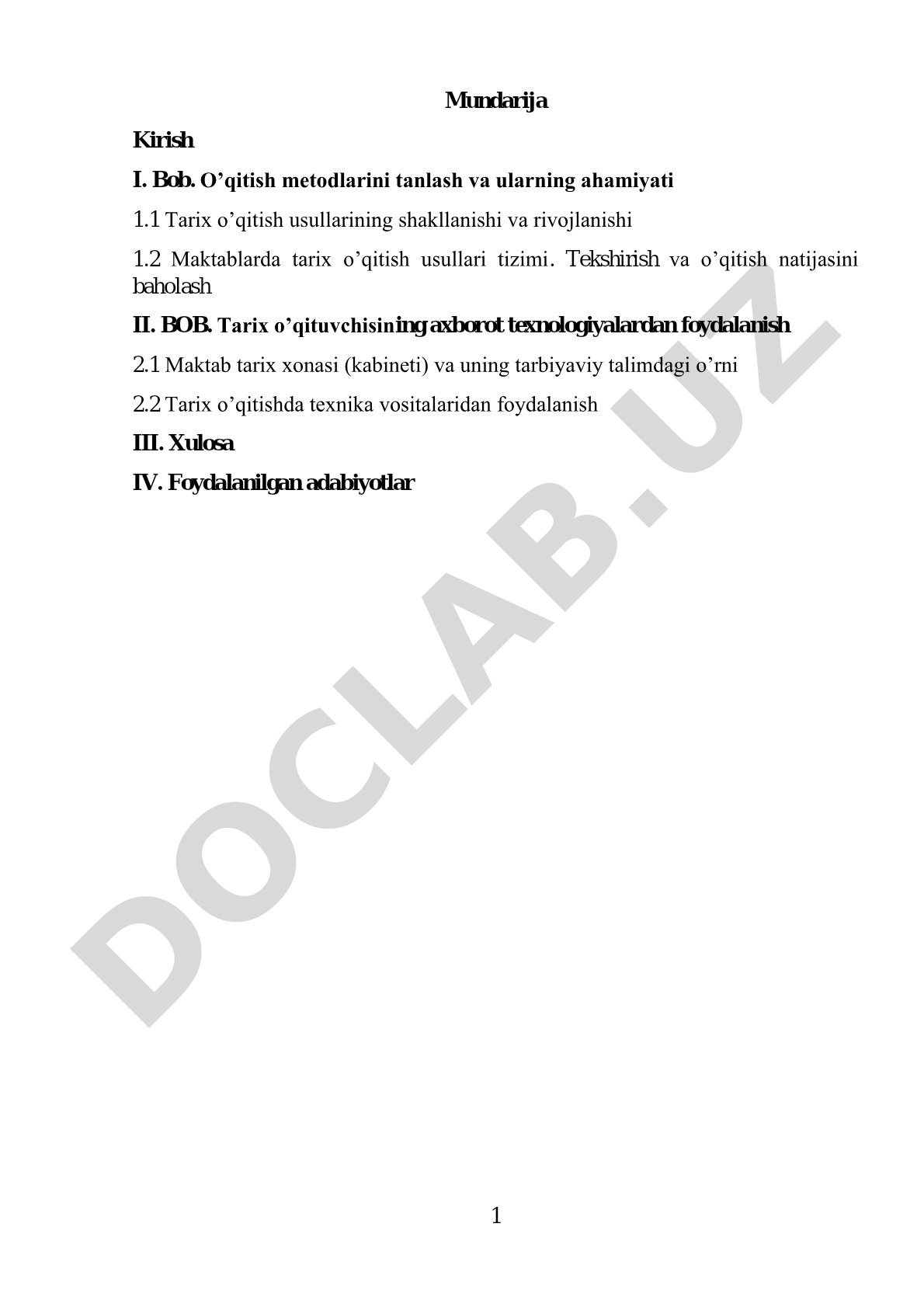 Tarix o'qitish metodlari va axborot texnologiyalaridan foydalanish